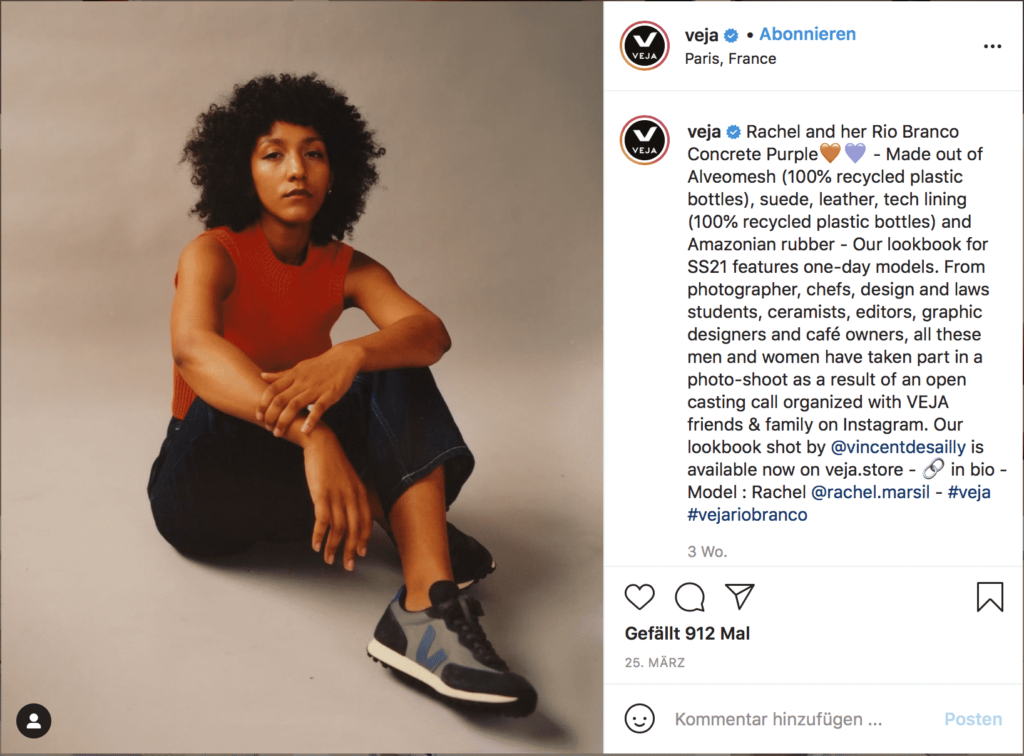 Instagram Marketing Influencer Beispiel veja
