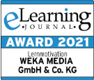 Ein Screenshot von einem Siegel des eLearning Journal Award 2021 für Lernmotivation der WEKA MEDIA GmbH & Co. KG