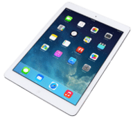iPad mit Apps auf Bildschirm