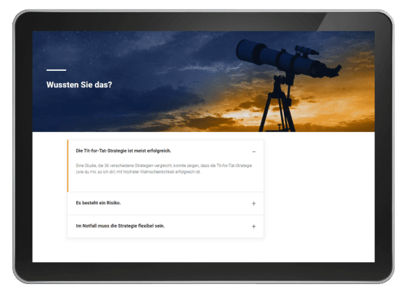 Tablet mit Kursauschnitt aus SMA Kurs Vertriebs-Knowhow für Nicht-Vertriebler