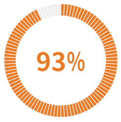 93 Prozent Kreisdiagramm
