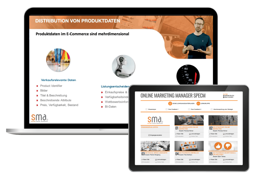 Online Marketing Manager Schwerpunkt E-Commerce - Mockup Lernen