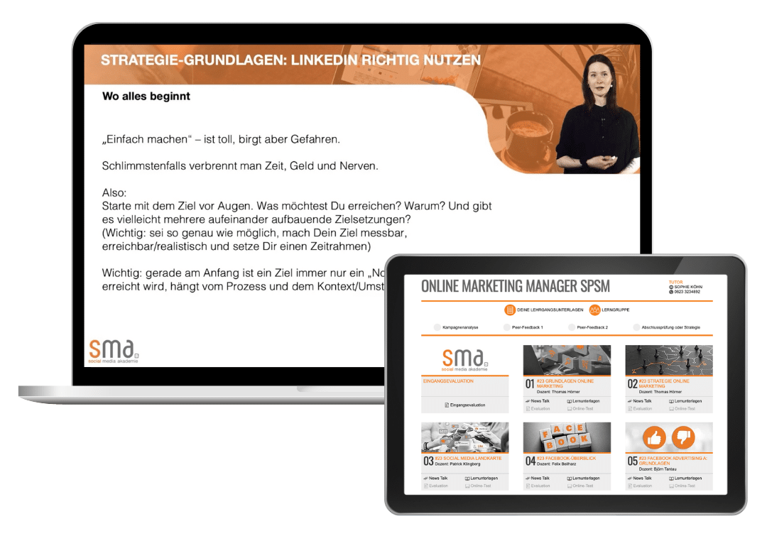 Online Marketing Manager Schwerpunkt Social Media - Mockup Lernen