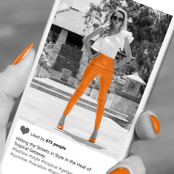 Instagram für Unternehmen , Instagram Post grau-orange