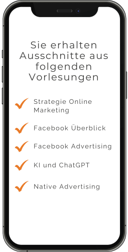 Smartphone mit Gastzugang Vorlesungen Online Marketing Manager