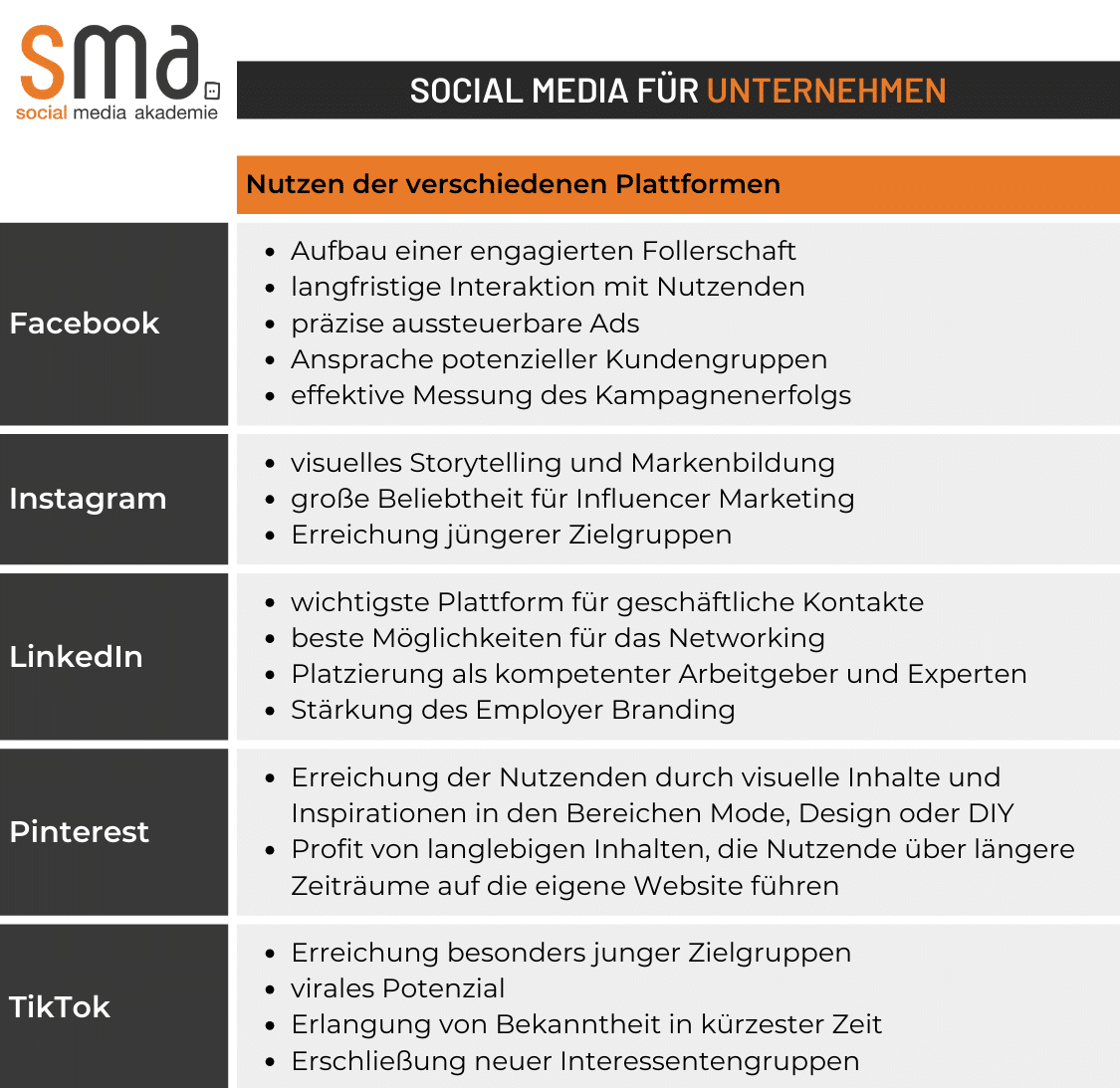 Social Media für Unternehmen - Der Nutzen von Facebook, Instagram, LinkedIn, Pinterest und TikTok
