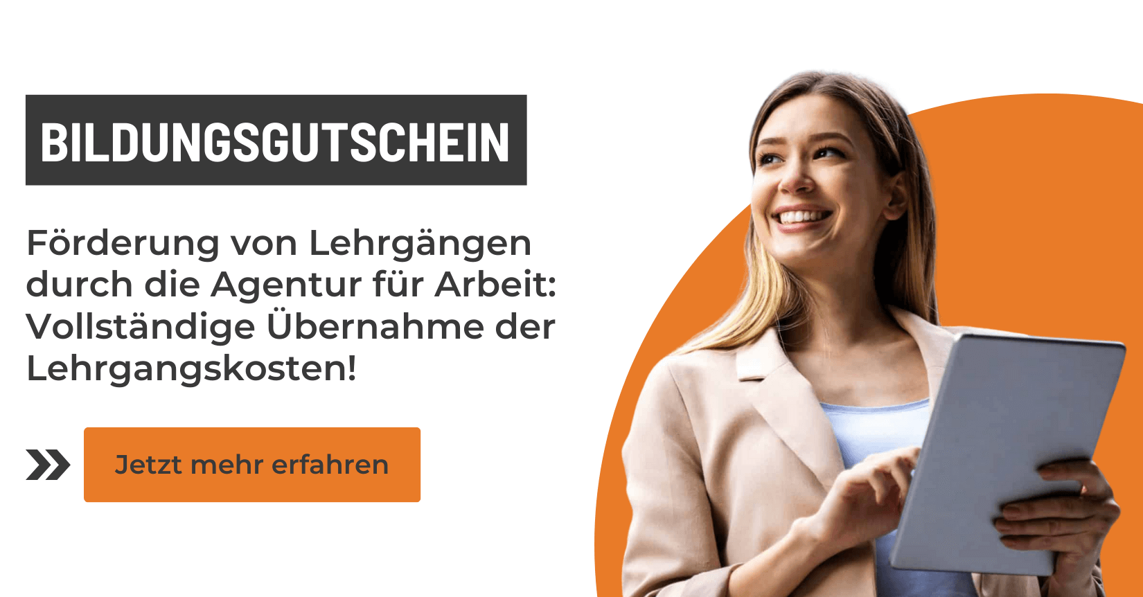 Preview Picture Bildungsgutschein Weiterbildung: Förderung von Lehrgängen durch die Agentur für Arbeit.