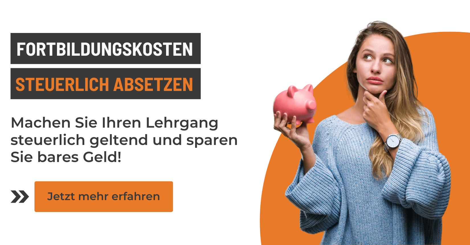 Preview Picture für Fortbildungskosten Steuer absetzen: Machen Sie Ihren Lehrgang steuerlich geltend und sparen Sie bares Geld!