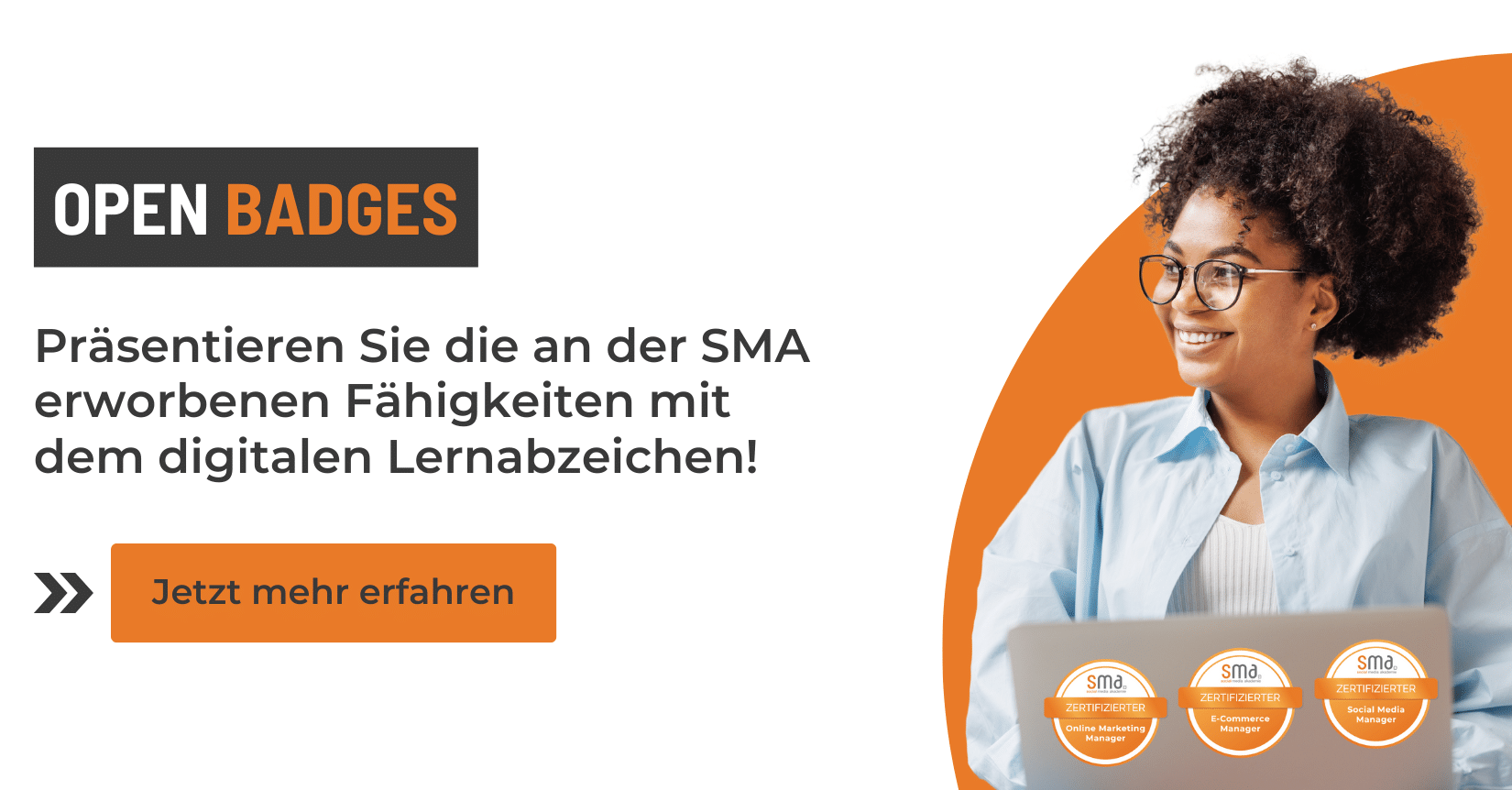 Preview Pictures für die Open Badges: Präsentieren Sie die an der SMA erworbenen Fähigkeiten mit dem digitalen Lernabzeichen.